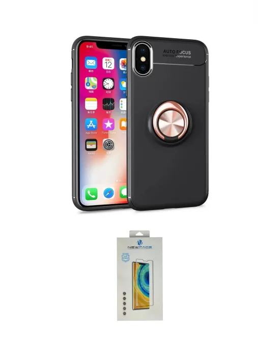 ieg™ iPhone XS Max Kılıf Yankı Form Prime - Siyah Polymer Nano Ekran Koruyucu