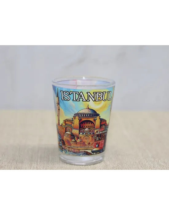 İstanbul Temalı Cam Shot Bardak - Model 2