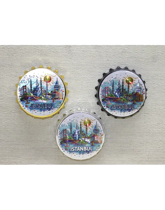 İstanbul Temalı Gazoz Kapağı Magnet - Model 2