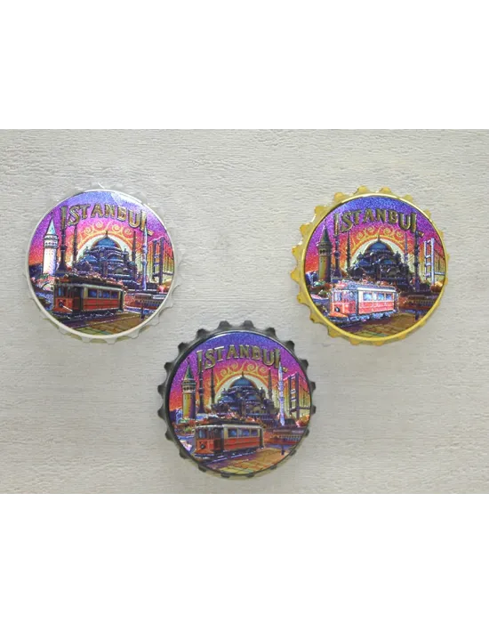 İstanbul Temalı Gazoz Kapağı Magnet - Model 4