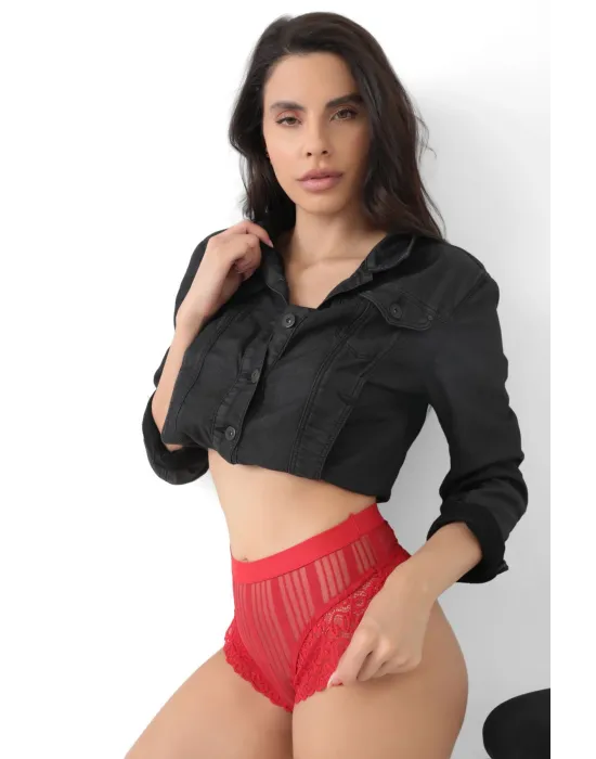 ieg™ Kırmızı Kadın Çizgili Külot Veronica-K1009