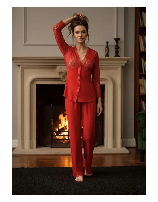 ieg™ Kırmızı Penye Pijama Takımı - 1570