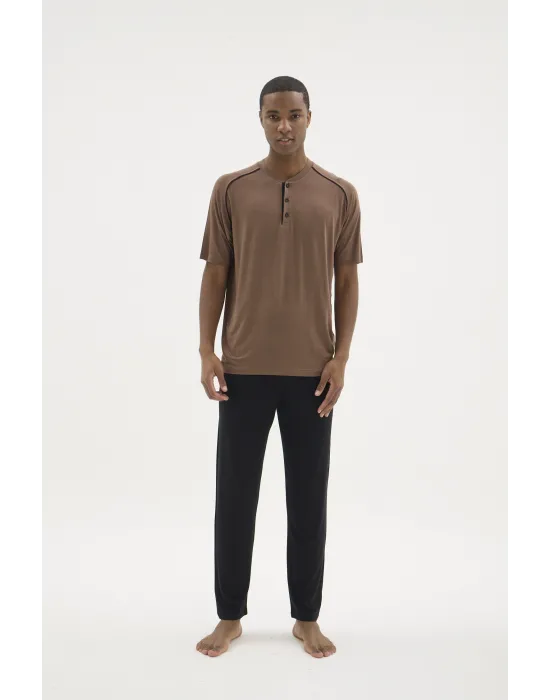 ieg™  KKT-26153 Erkek Midi Yaka Pijama Takımı