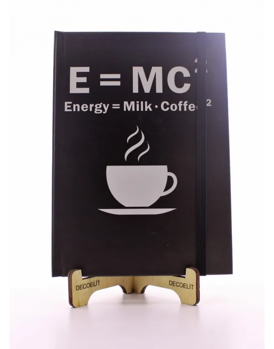 Lastikli Çizgisiz Sert Kapak Emc2 Defter