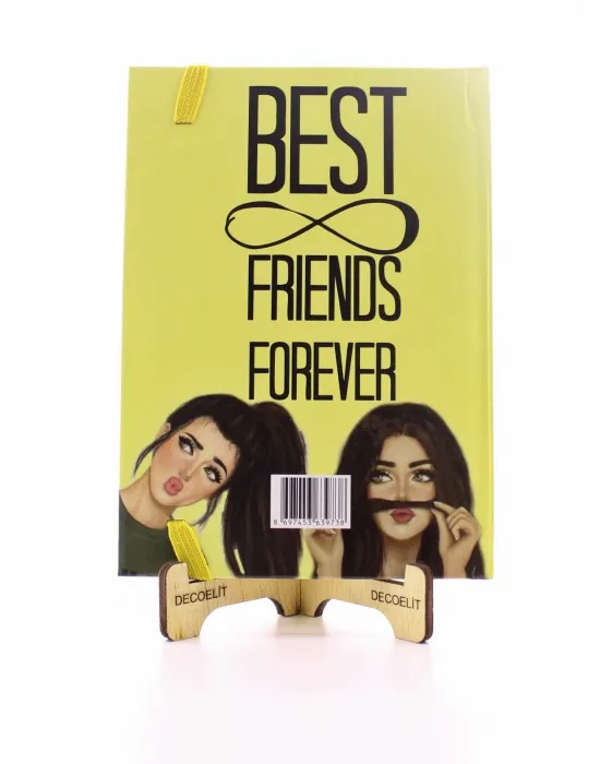 Lastikli Noktalı Sert Kapak Best Friend Defter