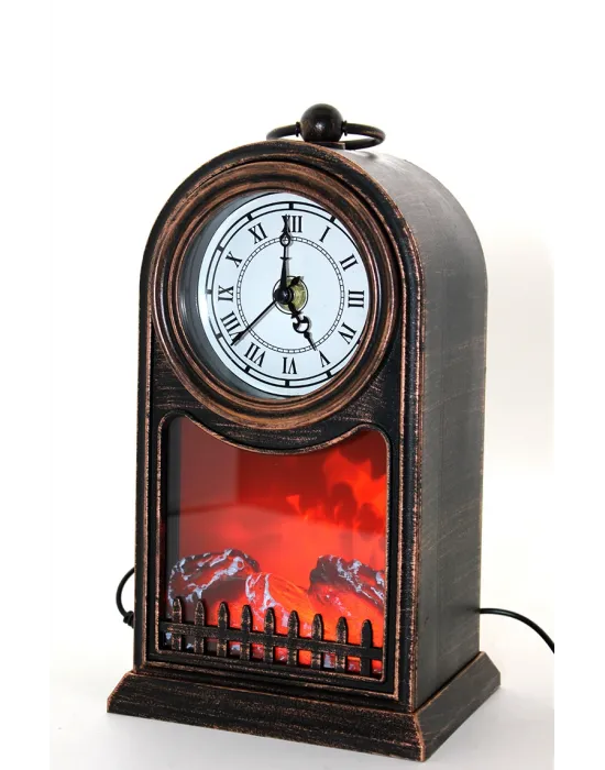 LED Işıklı Saatli Şömine - Model 1