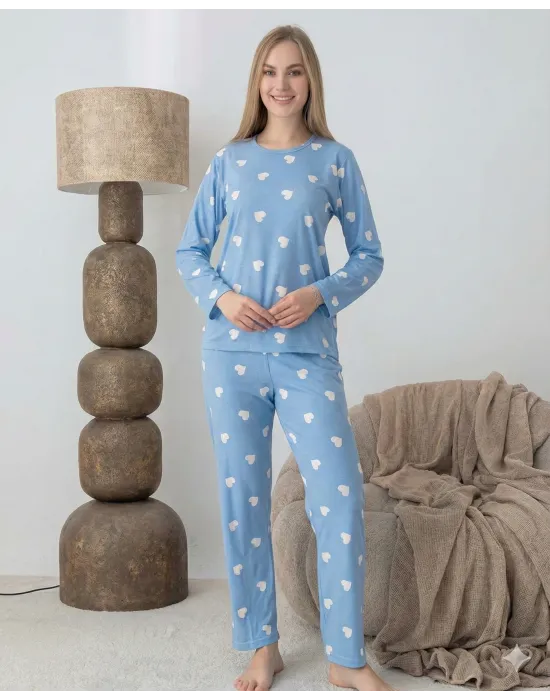 ieg™ Lindros 0440 Kadın Süet Uzun Kol Pijama Takımı