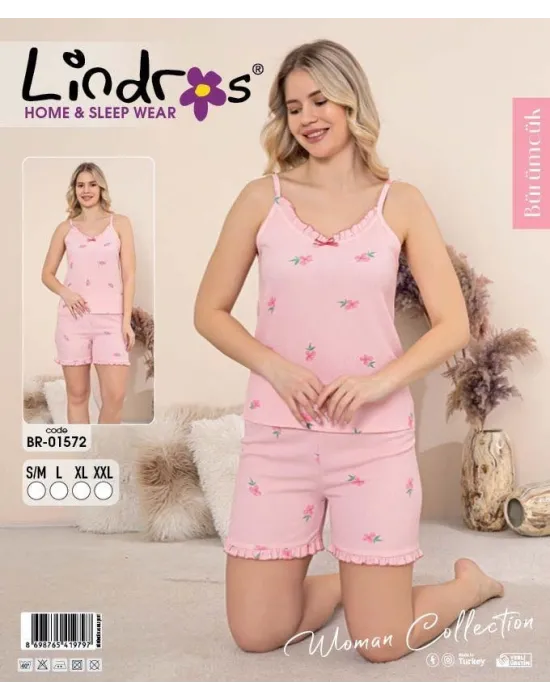 ieg™ Lindros BR-01572 Kadın İp Askılı Bürümcük Şortlu Takım