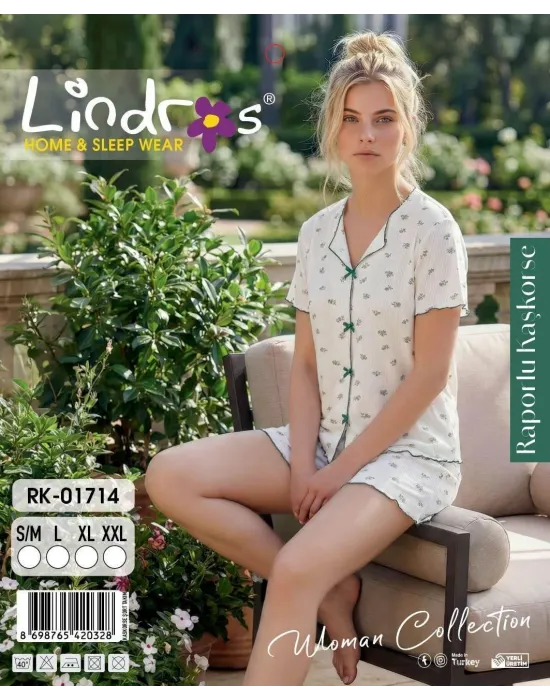 ieg™ Lindros RK-01714 Kadın Kaşkorse Kısa Kol Şort Takım