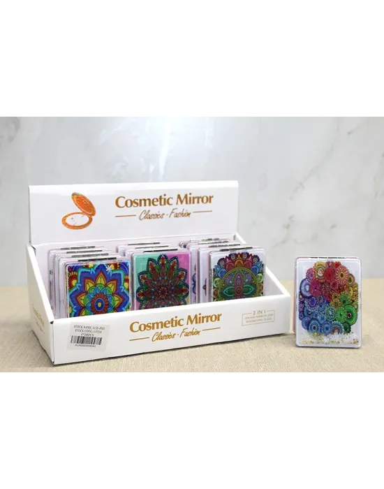 Mandala Desenli Hareketli Sulu El Aynası - Model 2