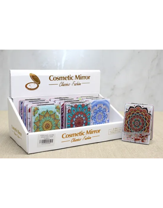 Mandala Desenli Hareketli Sulu El Aynası - Model 4