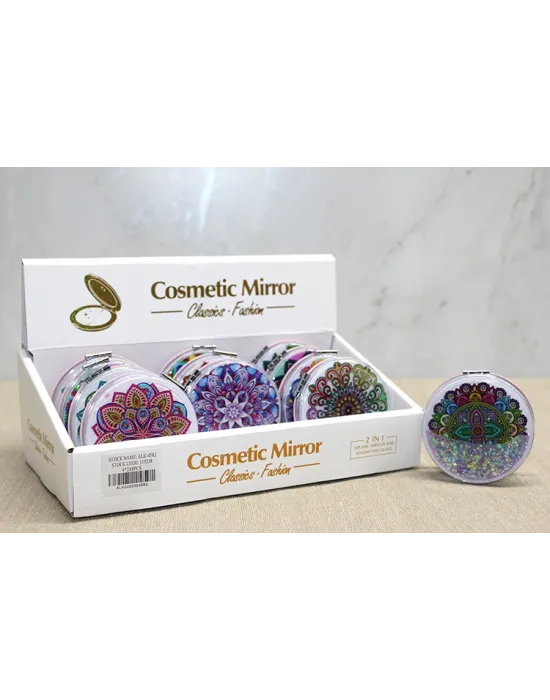 Mandala Desenli Hareketli Sulu El Aynası - Model 5
