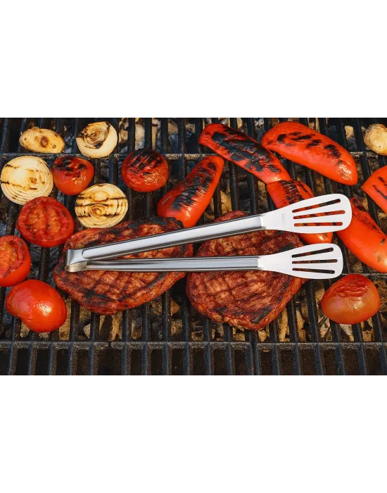 ieg™ Maşa Paslanmaz Barbekü Maşası - 25 Cm Mutfak Ekmek Maşası