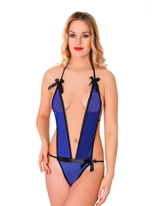 ieg™ Mavi Lcralı Tül Bodysuit - 974