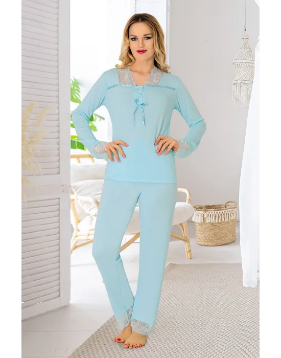 ieg™ Mavi Penye Pijama Takımı - 1631