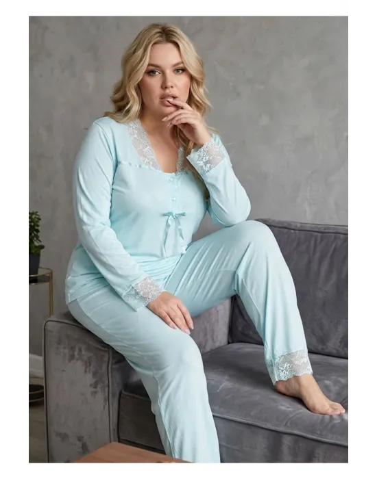 ieg™ Mavi Penye Pijama Takımı - 1631
