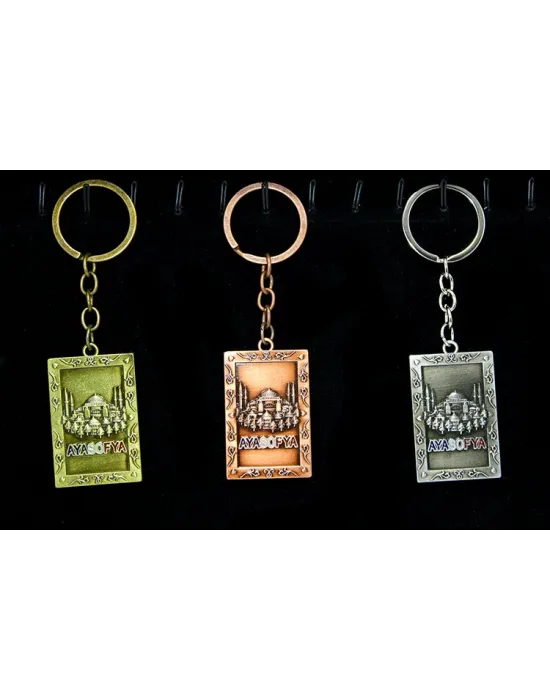Metal Ayasofya Anahtarlık Dikdörtgen Tasarım