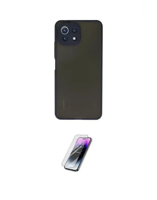 ieg™ Mİ 11 Lite Kılıf Ahenk Çizgi Serisi - Şeffaf Pasifik Cam Ekran Koruyucu