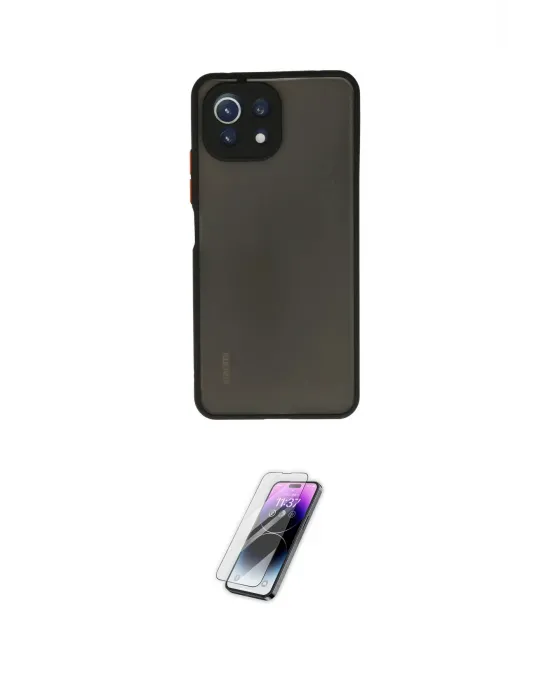 ieg™ Mİ 11 Lite Kılıf Ahenk Çizgi Serisi - Şeffaf Pasifik Cam Ekran Koruyucu
