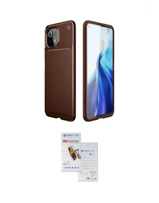 ieg™ Mİ 11 Lite Kılıf Eksen Form Prime - Siyah Seramik Nano Ekran Koruyucu