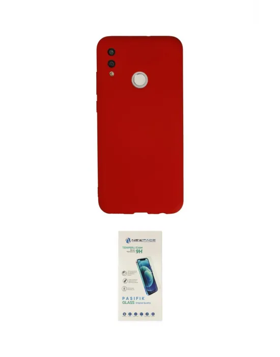 ieg™ P Smart 2019 Kılıf Ahenk Serisi - Şeffaf Pasifik Cam Ekran Koruyucu