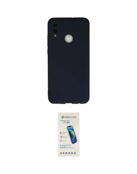 ieg™ P Smart 2019 Kılıf Ahenk Serisi - Şeffaf Pasifik Cam Ekran Koruyucu