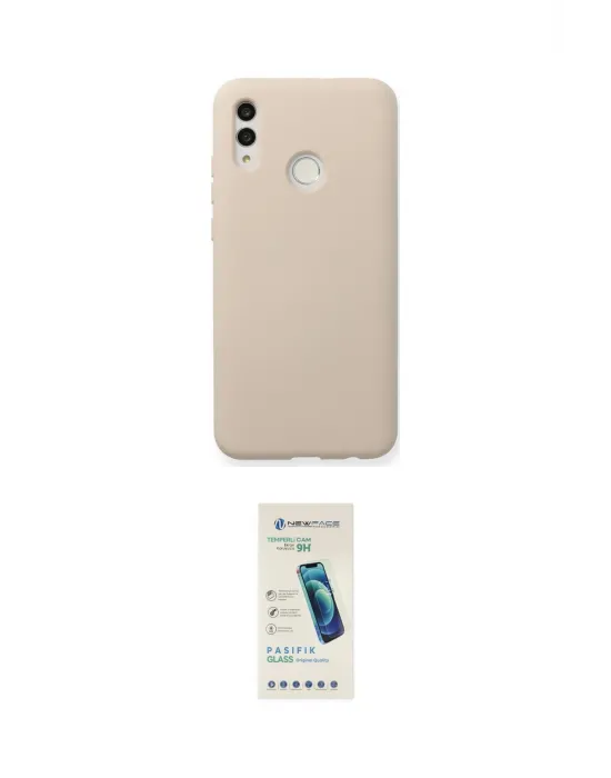 ieg™ P Smart 2019 Kılıf Ahenk Serisi - Şeffaf Pasifik Cam Ekran Koruyucu