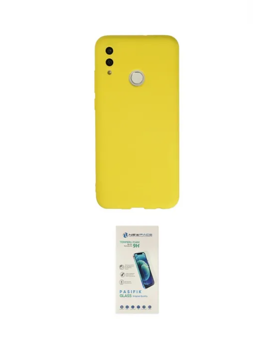 ieg™ P Smart 2019 Kılıf Ahenk Serisi - Şeffaf Pasifik Cam Ekran Koruyucu