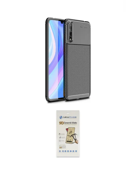 ieg™ P Smart S Kılıf Eksen Form Prime - Siyah Mat Seramik Nano Ekran Koruyucu