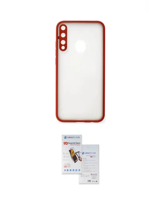 ieg™ P40 Lite E Kılıf Ahenk Çizgi Serisi - Siyah Seramik Nano Ekran Koruyucu