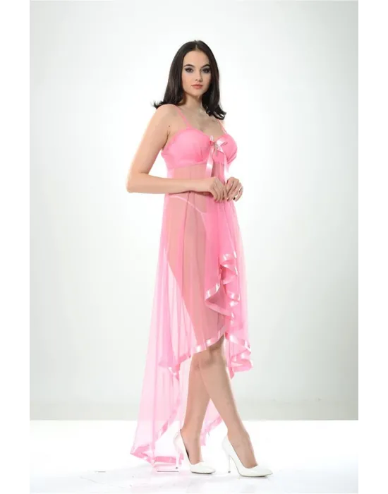 ieg™ Pembe Petli Tül Şifon Gecelik - 230