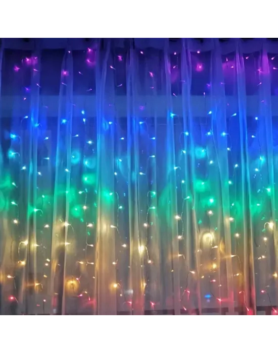 ieg™ Perde Led  240 Ledli 8 Fonksiyonlu Dekor Lambası Rgb