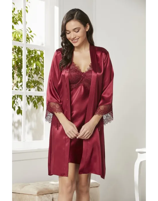 ieg™ Pierre Cardin 6040 Kısa Gecelikli 6lı İpek Set