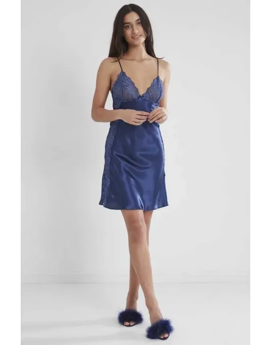 ieg™ Pierre Cardin 624 Bayan Battal Kısa Saten Gecelik