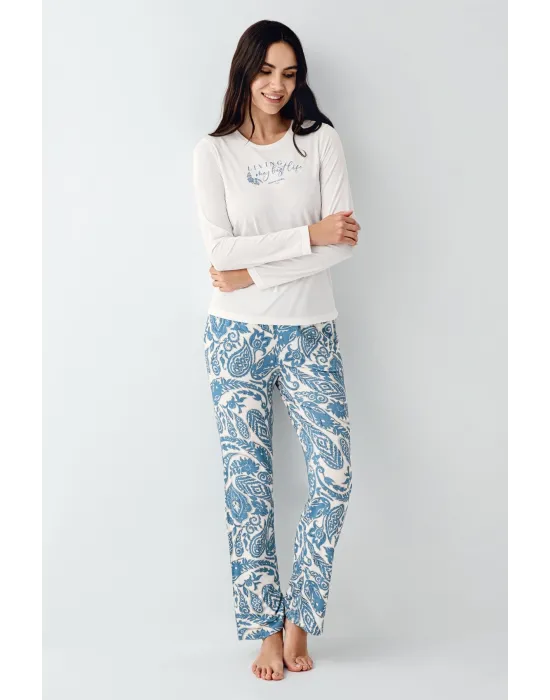 ieg™ Pierre Cardin 9074-S Kadın Uzun Kol Pijama Takım