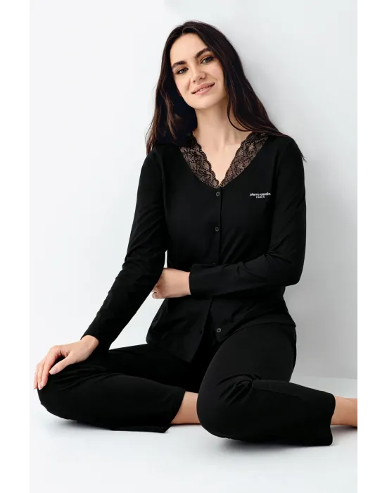 ieg™ Pierre Cardin 9116-S Kadın Önü Düğmeli  Pijama Takımı