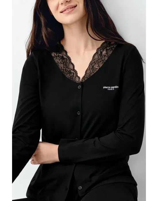 ieg™ Pierre Cardin 9116-S Kadın Önü Düğmeli  Pijama Takımı