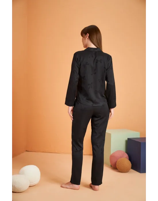ieg™ Pjs 28042 Kadın Uzun Kol Boydan Düğmeli Pijama Takımı
