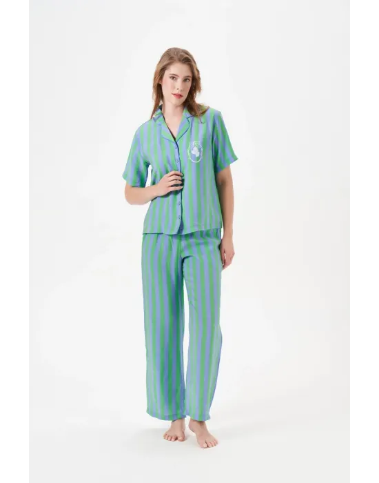 ieg™ PJS 29043 Kadın Düğmeli Pijama Takımı