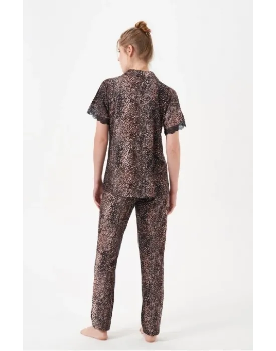 ieg™ Pjs 29068 Kadın Kısa Kollu Düğmeli Pijama Takım