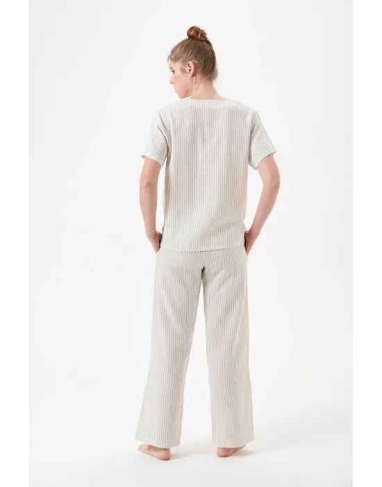 ieg™ PJS 29098 Kadın Düğmeli Pijama Takım