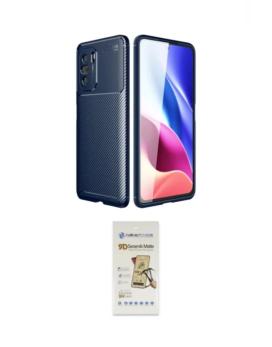 ieg™ Poco F3 Kılıf Eksen Form Prime - Siyah Mat Seramik Nano Ekran Koruyucu