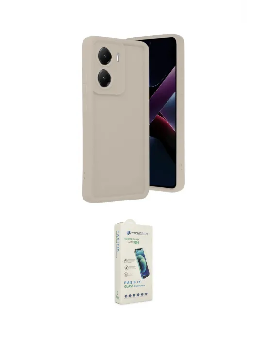 ieg™ Poco X7 Pro Kılıf Yankı Yansıma Özel Seri - Şeffaf Pasifik Cam Ekran Koruyucu
