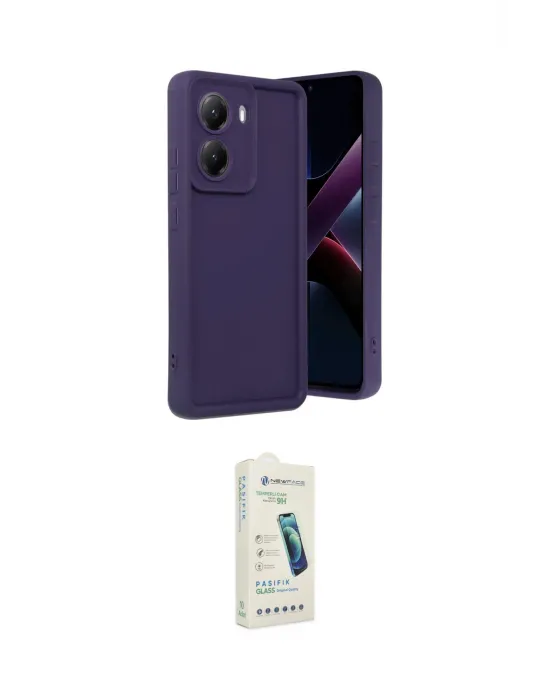 ieg™ Poco X7 Pro Kılıf Yankı Yansıma Özel Seri - Şeffaf Pasifik Cam Ekran Koruyucu