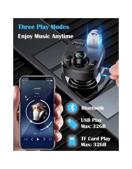 QC 3.1A USB & PD /TF FM Transmitter