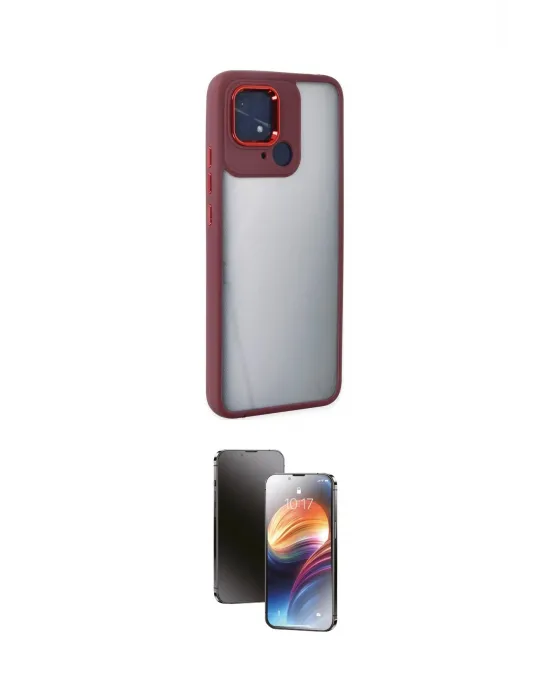 ieg™ Redmi 10C Kılıf Eksen Doku Prime - Siyah 3D Antistatik Mat Seramik Nano Ekran Koruyucu