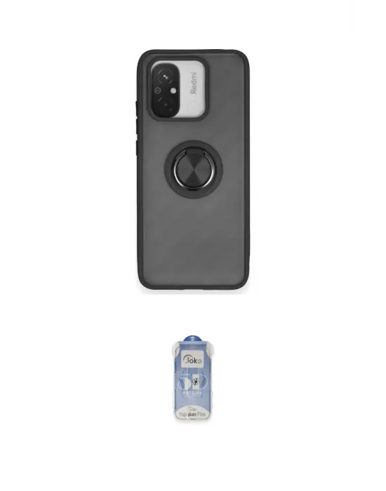 ieg™ Redmi 12C Kılıf Yörünge Çizgi - Siyah Joko Magic 5D Cam
