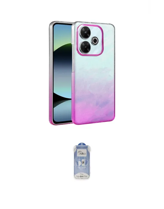 ieg™ Redmi 13 4G Kılıf Kıvılcım Minimal Özel Seri - Siyah Joko Magic 5D Cam