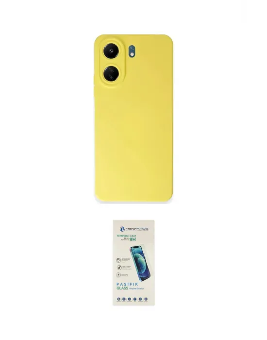 ieg™ Redmi 13C Kılıf Ahenk Serisi - Şeffaf Pasifik Cam Ekran Koruyucu