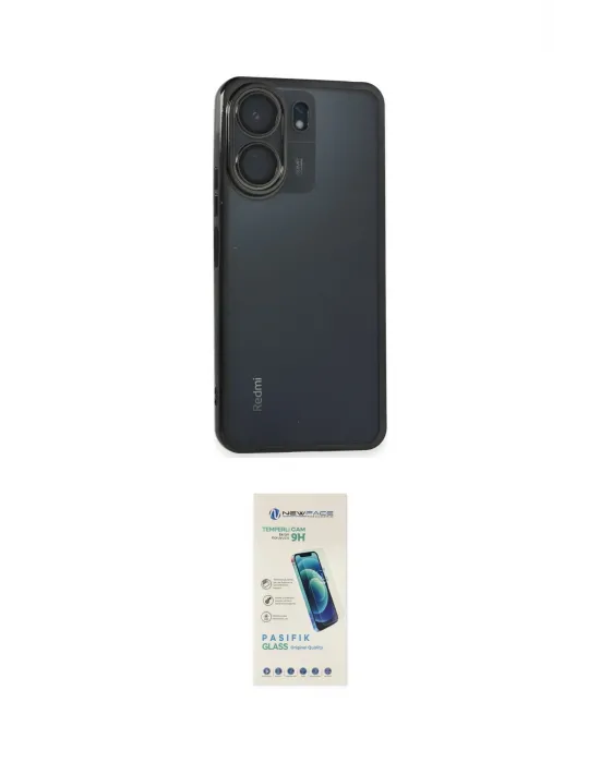 ieg™ Redmi 13C Kılıf Vadi Minimal - Şeffaf Pasifik Cam Ekran Koruyucu
